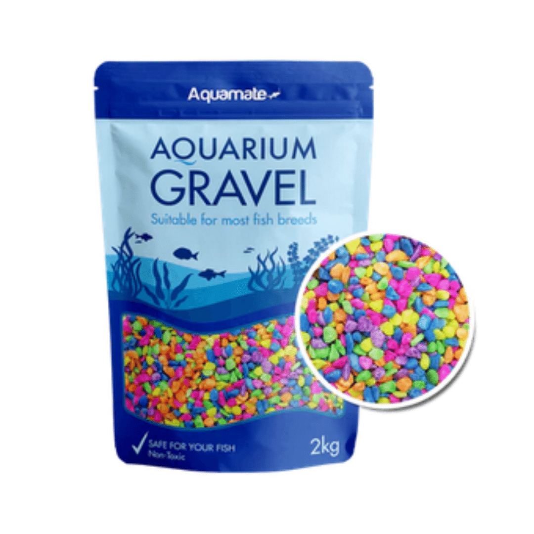 Aquamate Coloured Gravel Fluro Multi Modern Aquatic Design Aquariums
