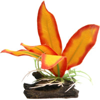 Aqua One Plastic Plant Orange Sword with Log Base (Small)