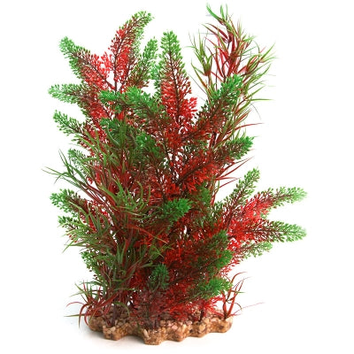 Aqua One Plastic Plant Red Potederia/Typha with Gravel base (XL)